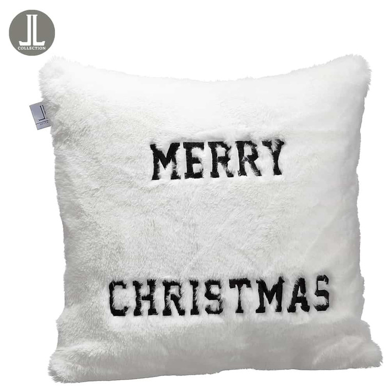 16"W X16"L Merry Christmas Pillow White Beige (Pack Of 2) XKZ645-WH/BE By Silk Flower