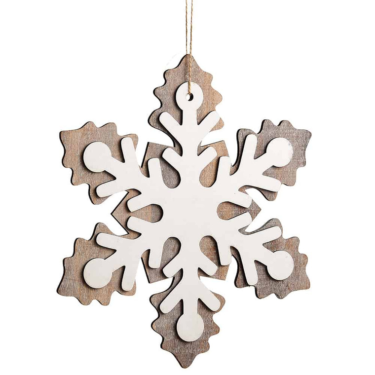 11" Snowflake Ornament Gray White (Pack Of 12) XM0368-GY/WH By Silk Flower