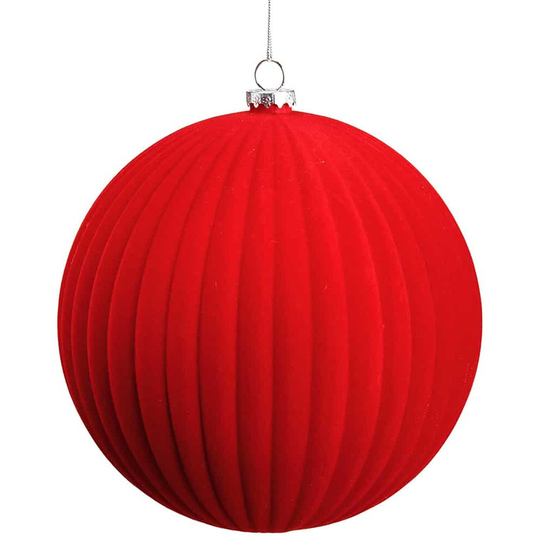 7.5" Plastic Ball Ornament Red (Pack Of 4) XN9209-RE By Silk Flower