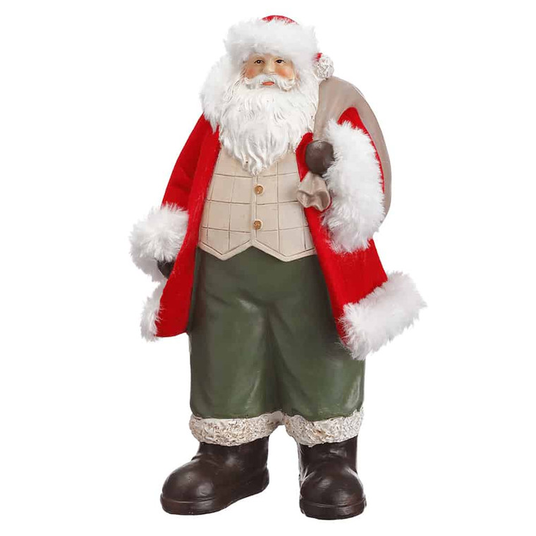 9.5" Santa With Gift Bag Red Green (Pack Of 2) XSS741-RE/GR By Silk Flower