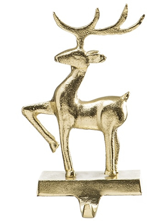 10.5" Reindeer Stocking Holder Gold XAH130-GO By Silk Flower