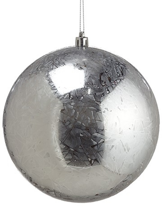 6" Mercury-Look Plastic Ball Ornament Silver (Pack Of 6) XN1963-SI By Silk Flower
