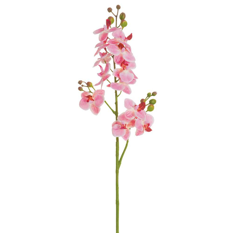 27.5" Mini Phalaenopsis Orchid Spray With 14 Flowers And 7 Buds Pink (Pack Of 12) FSO299-PK By Silk Flower