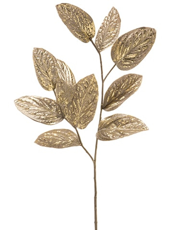 32" Magnolia Leaf Spray With 10 Leaves Tiffany Gold (Pack Of 6) XFS920-GO/TF By Silk Flower