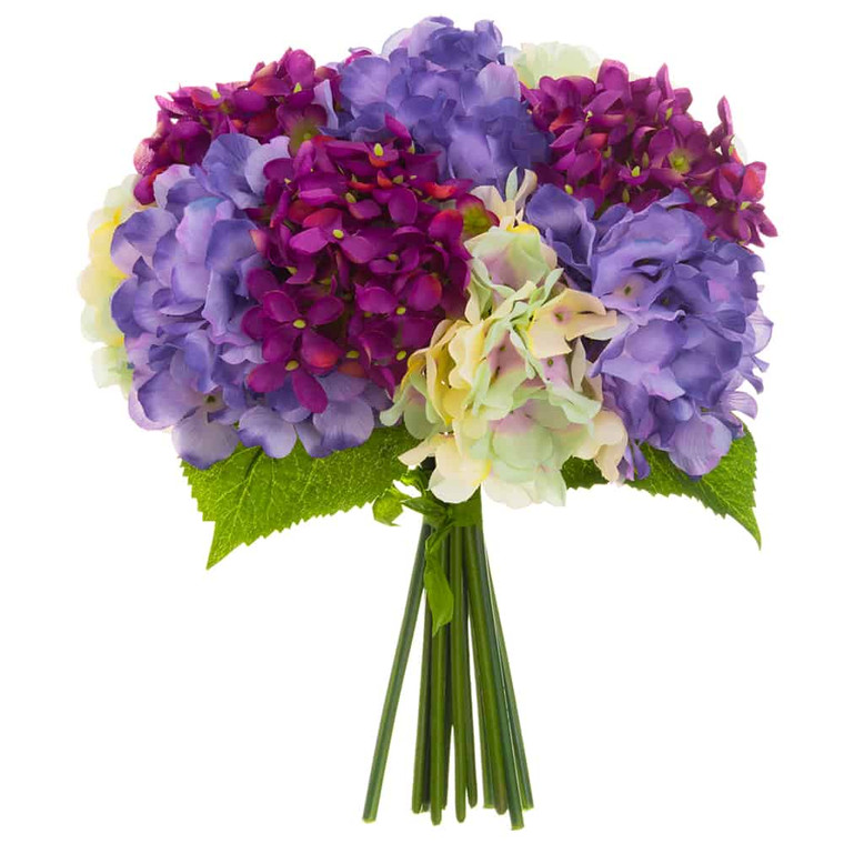 11" Hydrangea Bouquet Purple Lilac (Pack Of 6) FBQ114-PU/LL By Silk Flower