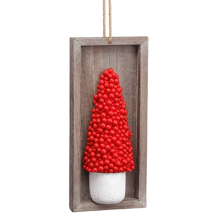 6"W X 14"L Berry Cone Topiary Hanging Wall Decor Red (Pack Of 3) XAZ146-RE By Silk Flower