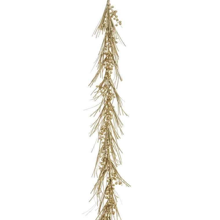 6' Glittered Berry/Grass Garland Champagne (Pack Of 2) XDG453-CN By Silk Flower