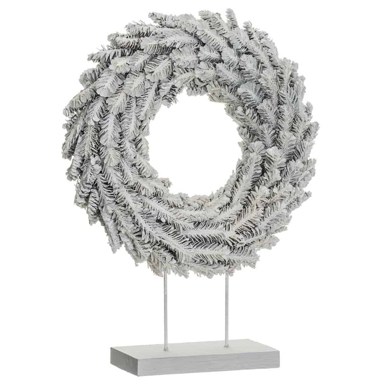 20" Glittered Pine Cone Wreath Table Top Whitewashed (Pack Of 2) XDZ506-WW By Silk Flower