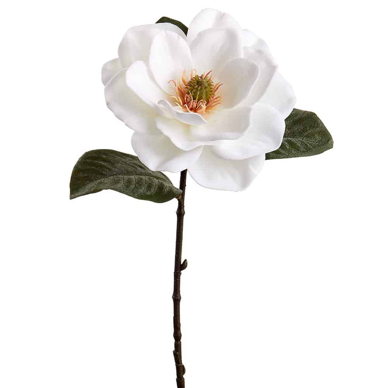 31" Velvet Magnolia Spray White (Pack Of 12) XFS191-WH By Silk Flower