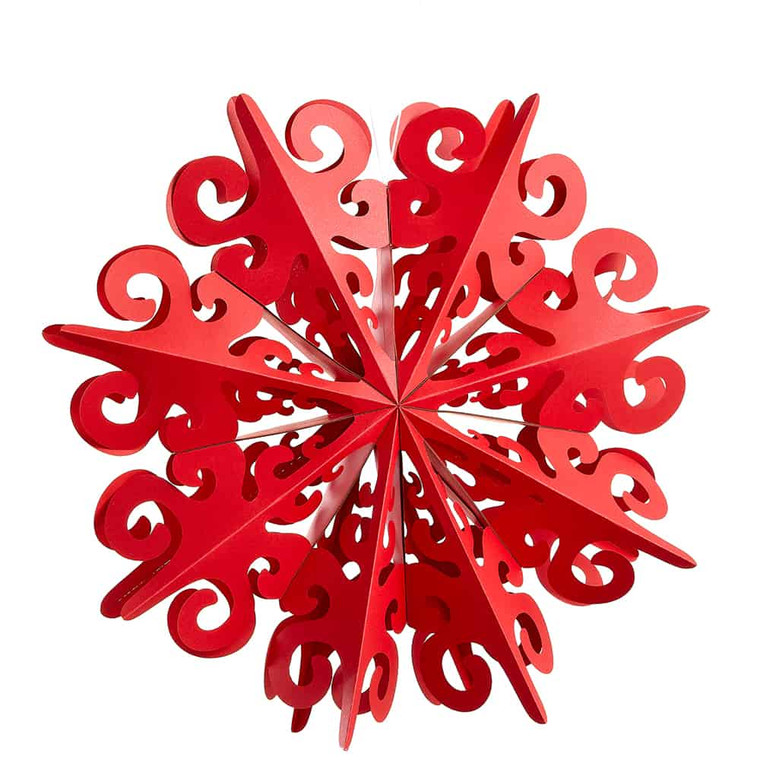 15.7" Snowflake Ornament Red (Pack Of 12) XM0248-RE By Silk Flower