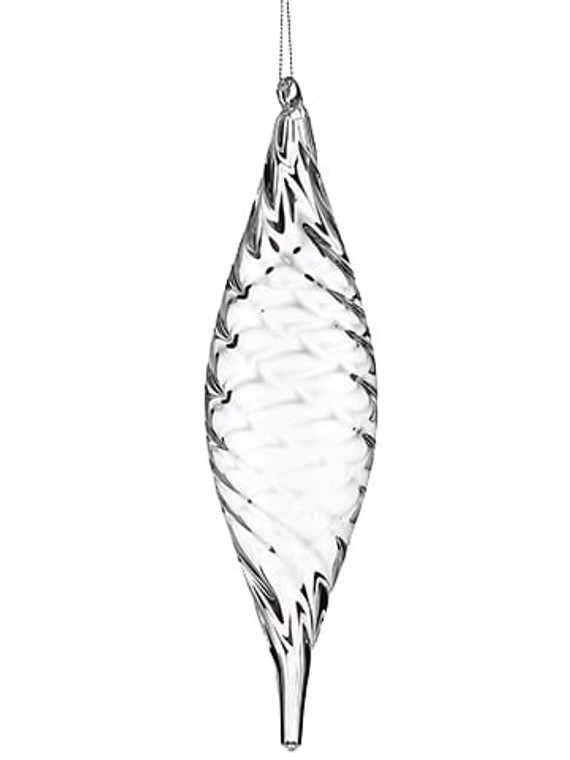 10.5" Glass Finial Ornament Clear (Pack Of 12) XN0122-CW By Silk Flower