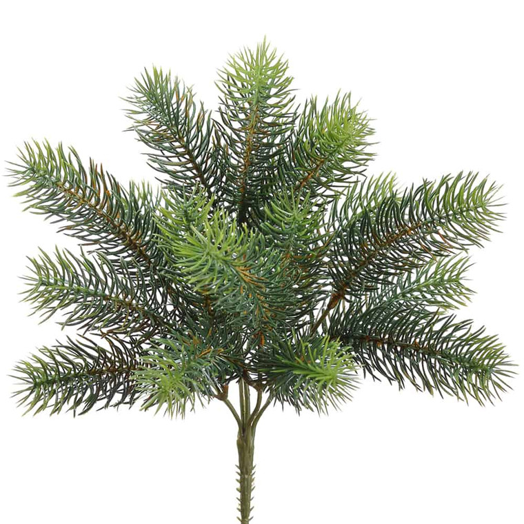 12" Round Tip Pine Bush X5 Green Two Tone (Pack Of 12) YB7712-GR By Silk Flower