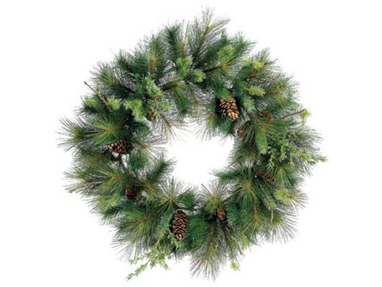 36" Mixed Pine/Pine Cone/Twig Wreath Green Brown YWX424-GR/BR By Silk Flower