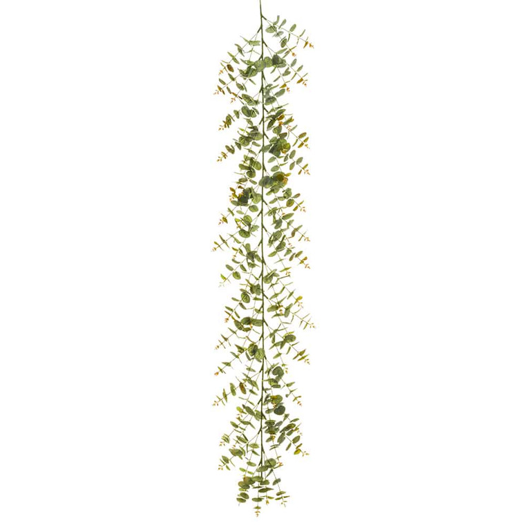 6' Eucalyptus Leaf Garland Green Burgundy (Pack Of 6) PGE484-GR/BU By Silk Flower