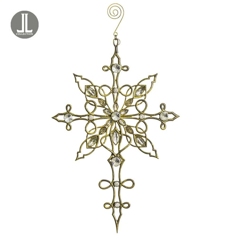 10.25" Rhinestone Starburst Ornament Gold Clear (Pack Of 6) XN8019-GO/CW By Silk Flower