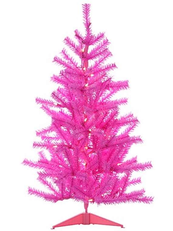 36"H X 24"D Mini Tree X172 With Ul 50 Led Lights On Plastic Stand Pink (Pack Of 4) YTM303-PK By Silk Flower