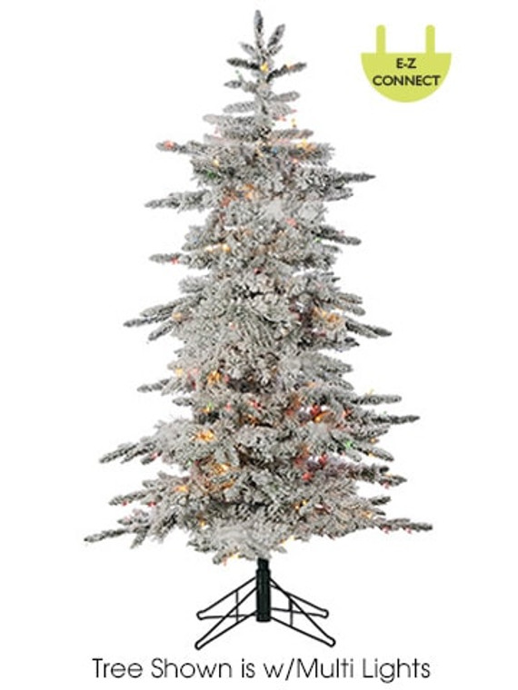 5.5'Hx38"D Mountain Slim Pine Tree X546 W/250 Clear Lights Easy Connect (Ms) Green Snow YTT105-GR/SN By Silk Flower