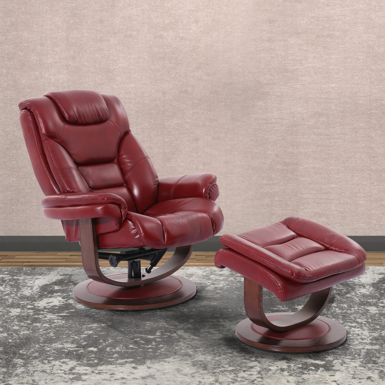 Parker House Monarch Manual Reclining Swivel Chair And Ottoman MMON#212S-ROU