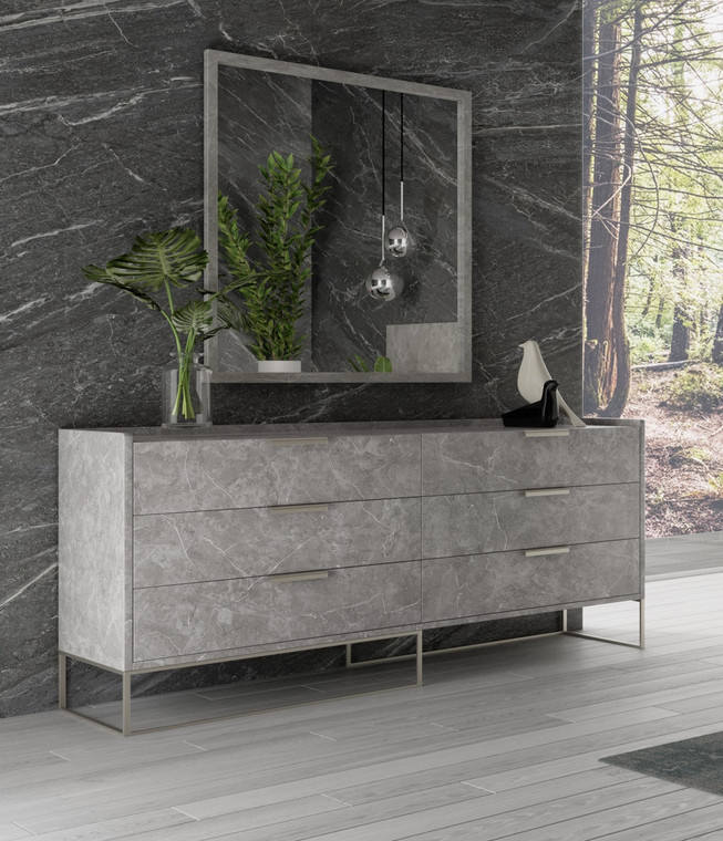 VIG Nova Domus Marbella - Italian Modern Grey Marble Dresser VGACMARBELLA-GRY-DRS