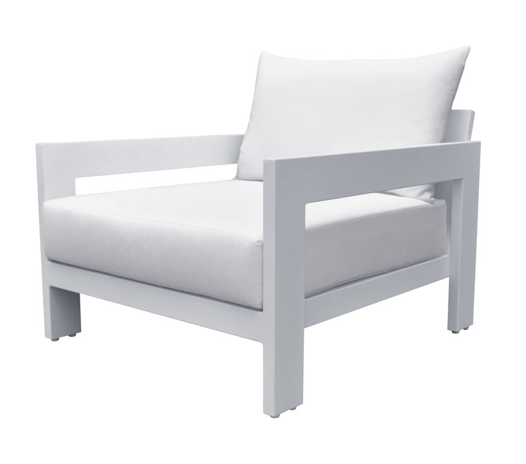 VIG Renava Wake - Modern White Outdoor Lounge Chair VGGEMONTALK-WHT-CH