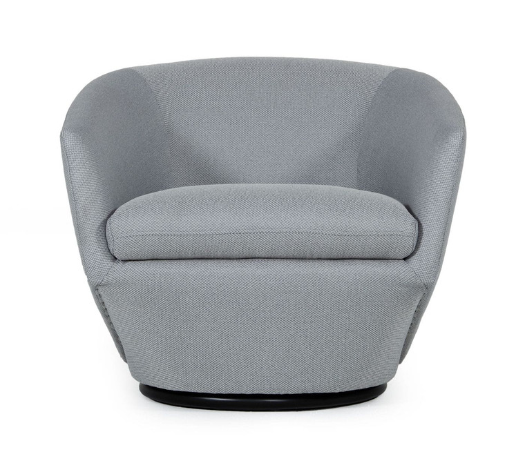VIG Divani Casa Tyson - Modern Grey Fabric Accent Chair VGKKKFA1032-GRY-3