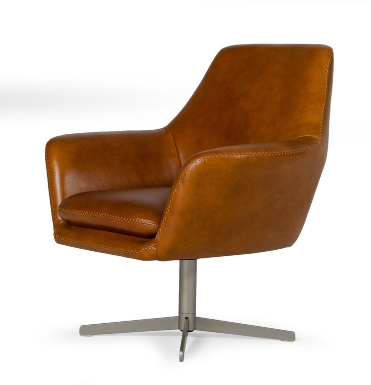 VIG Divani Casa Elvin - Modern Leather Swivel Lounge Chair VGKKA-832-CML-3