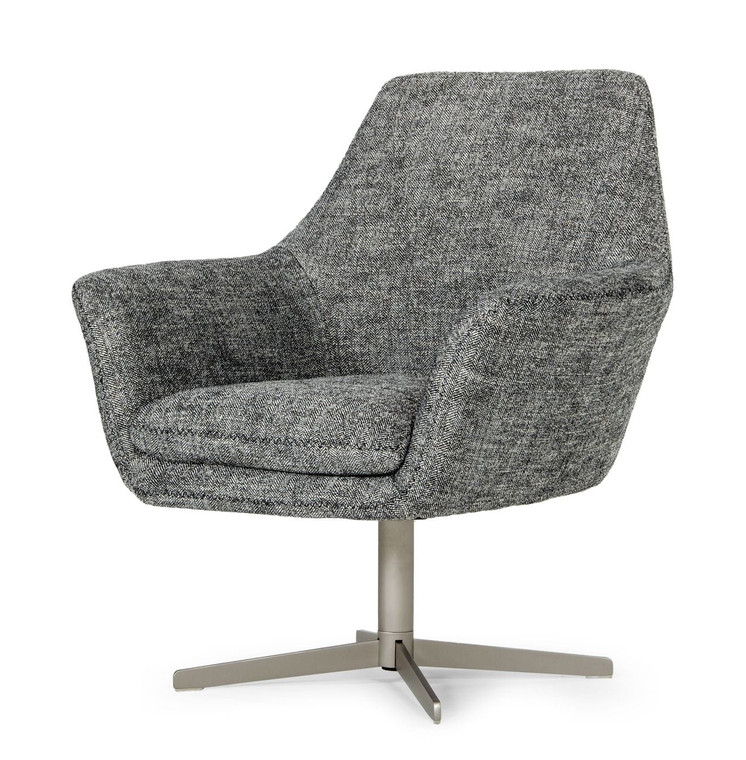 VIG Divani Casa Elvin - Modern Dark Grey Fabric Swivel Lounge Chair VGKKA-832-DKGRY-3