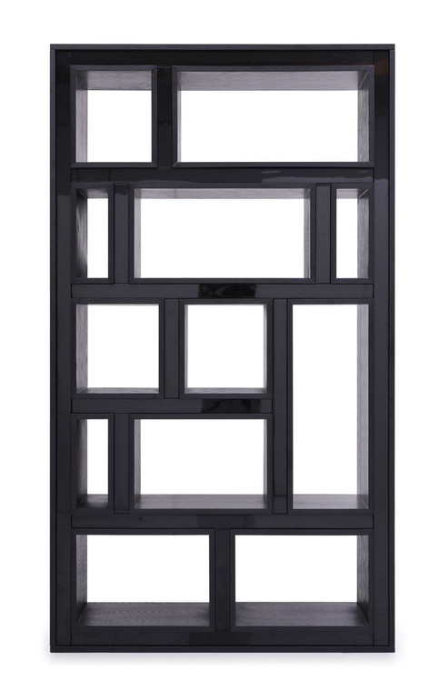 VIG Modrest Suffolk - Contemporary Black Ash Bookcase VGVCBF-003-7