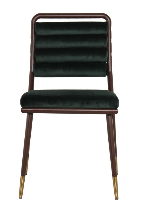 VIG Modrest Biscay - Modern Dark Green & Walnut Steel Dining Chair VGEUMC-9697CH-GRN