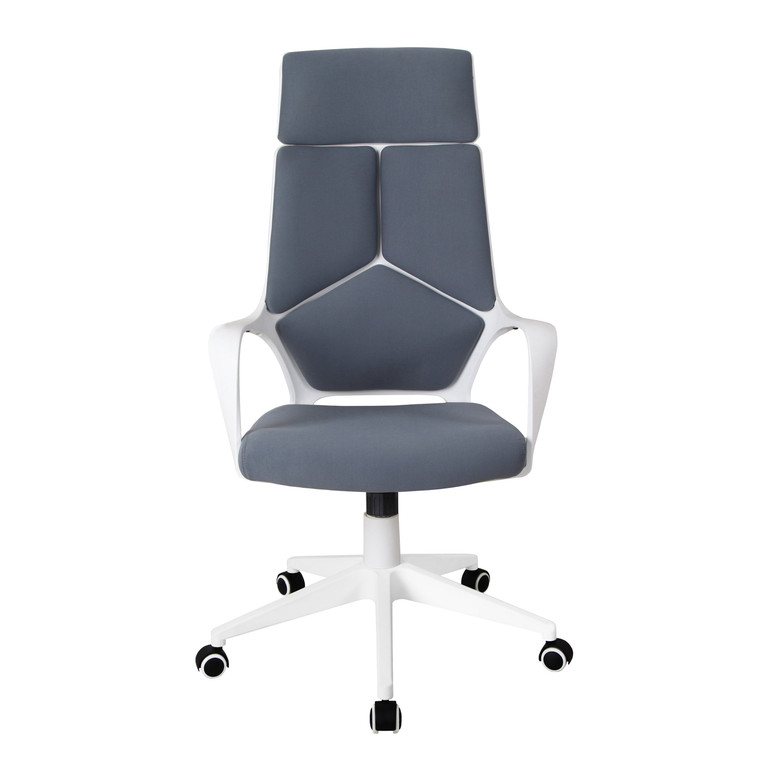 Techni Mobili Modern Studio Office Chair, Grey/White RTA-2023-GRY