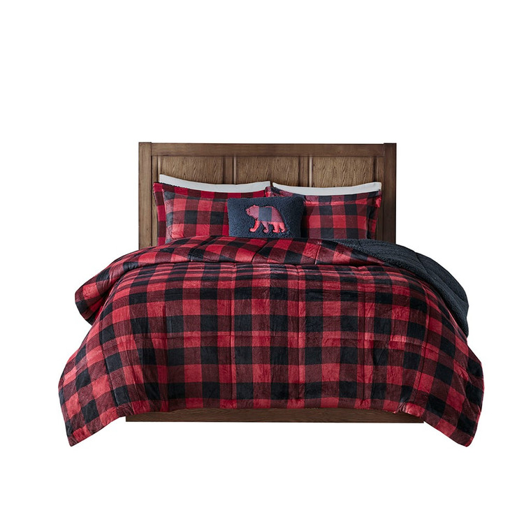 Alton Plush To Sherpa Down Alternative Comforter Set Full/Queen WR10-3099 By Olliix