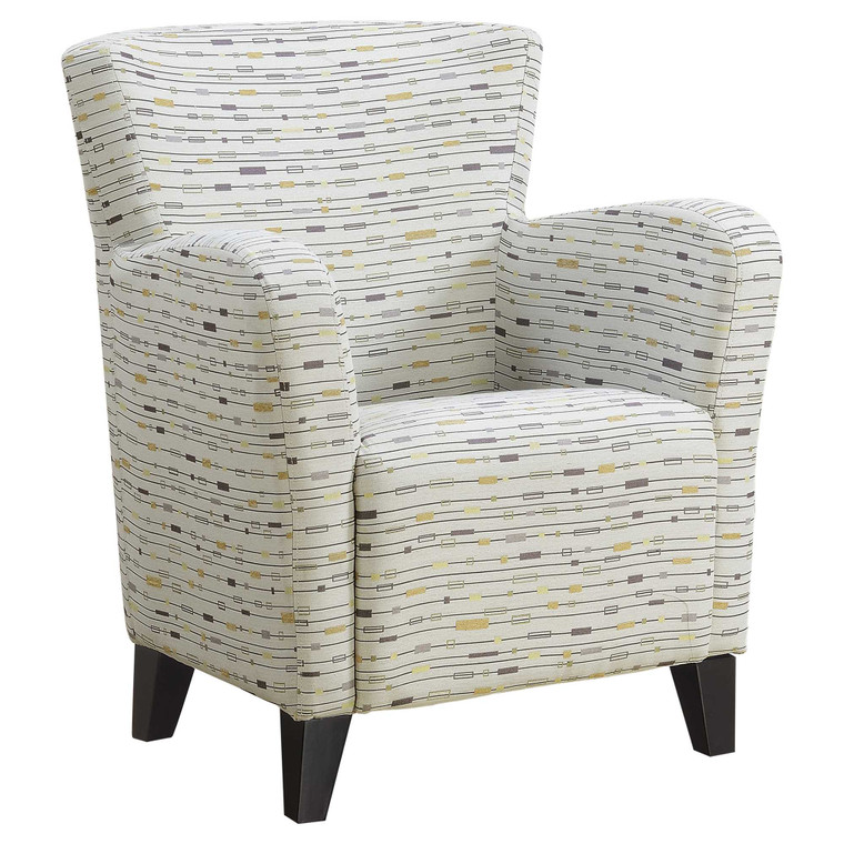 Homeroots Earth Tone Graphic Pattern Fabric Accent Chair 333597