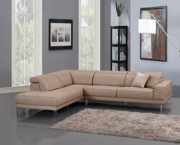 Homeroots 117" X 50" X 30" Beige Laf Sectional 366228