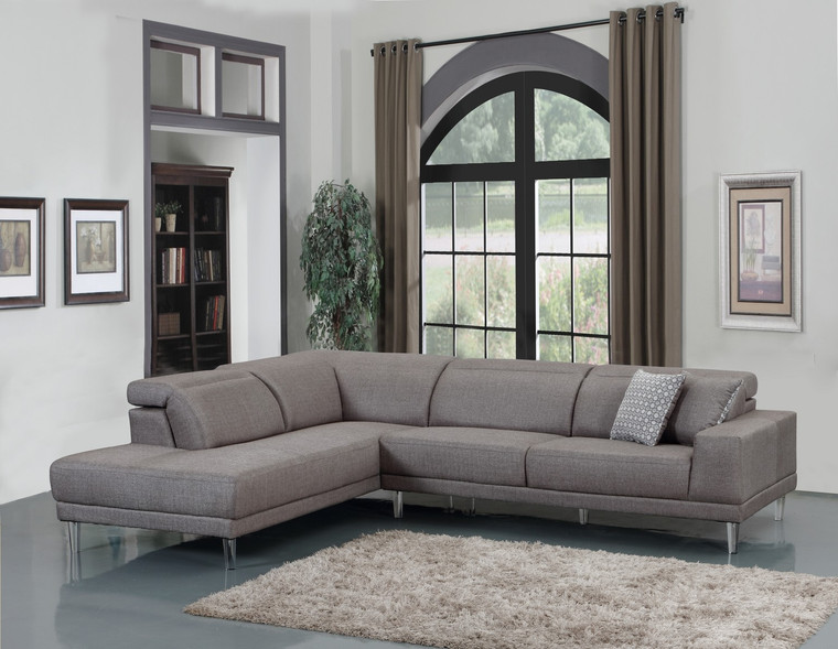 Homeroots 117" X 50" X 30" Gray Laf Sectional 366230