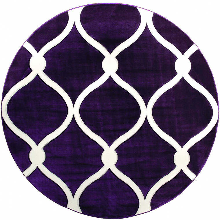 Homeroots 94" X 94" Plum Olefin / Polypropylene Round Rug 367493