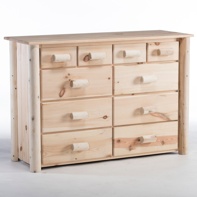Homeroots Natural Unfinished Wood Ten Drawer Dresser 370332