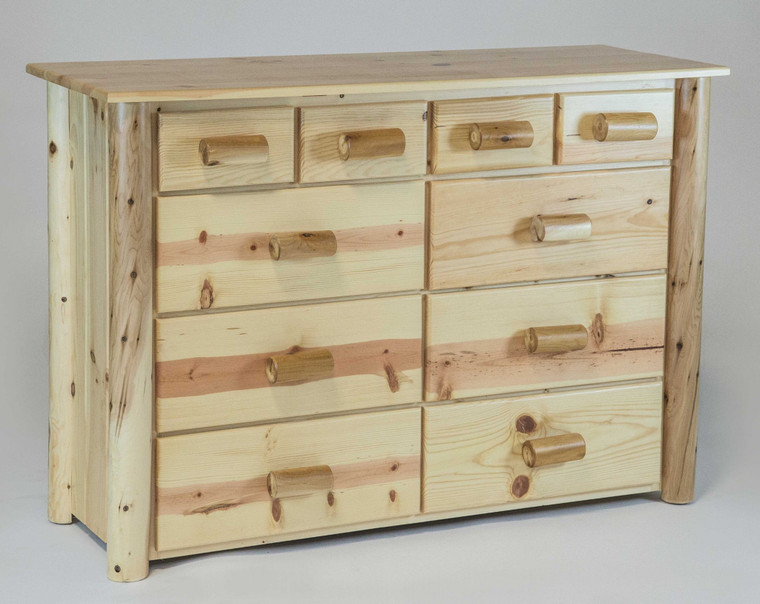 Homeroots Natural Clear Finish Wood Ten Drawer Dresser 370333