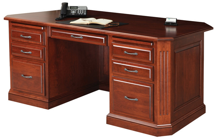 Homeroots 72.5" X 36" X 30.5" Wooden Acres Stain Executive Desk 370564