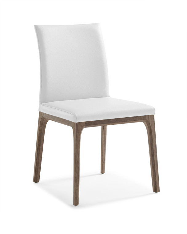 Homeroots 20" X 24" X 35" White Faux Leather / Metal Dining Chair 370662