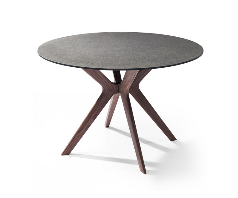 Homeroots 47" X 47" X 30" Walnut Veneer Solid Wood Extendable Dining Table 370704