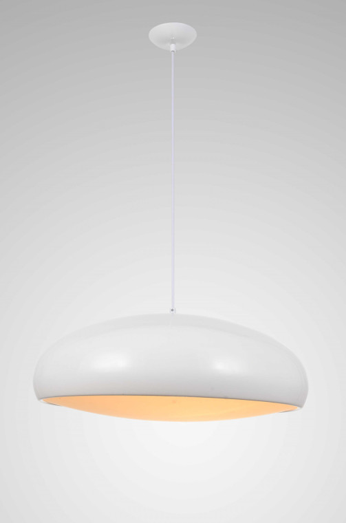 Homeroots 23.5" X 23.5" X White Aluminum Pendant Lamp 372246