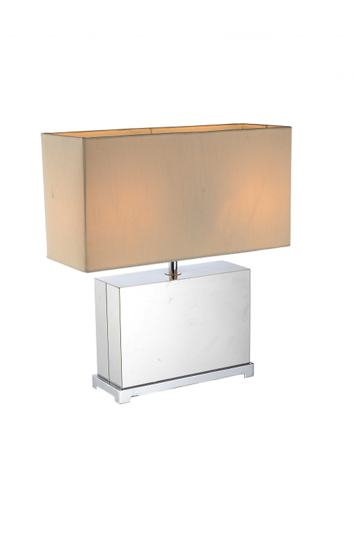 Homeroots 17" X 7" X 19" White Stainless Steel Table Lamp 372302
