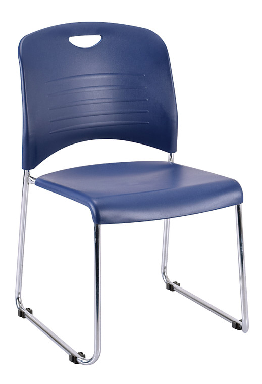 Homeroots 18" X 22.5" X 33.5" Navy Plastic Guest Chair 372440