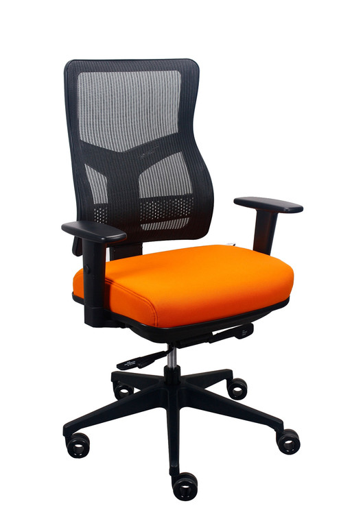 Homeroots 26.5" X 23" X 36.69" Orange Mesh / Fabric Chair 372445