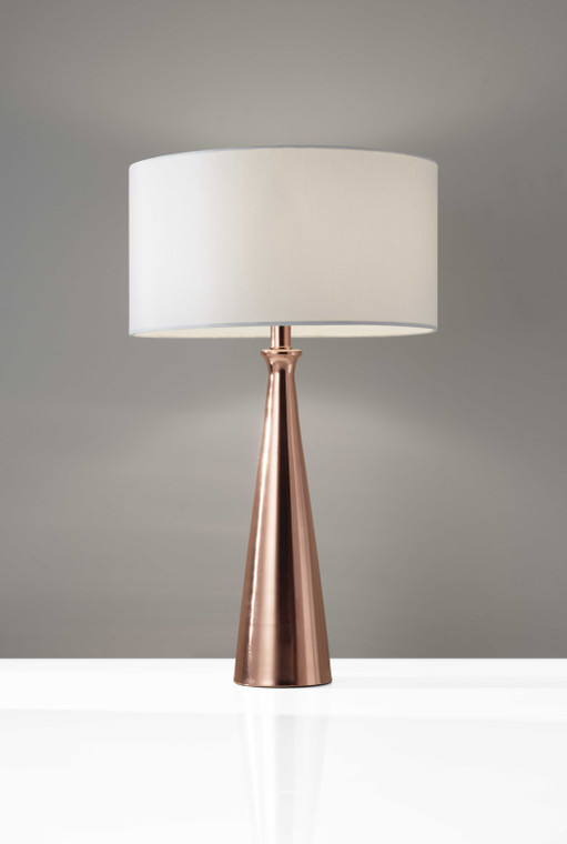 Homeroots 13" X 13" X 21.5" Copper Metal Table Lamp 372475