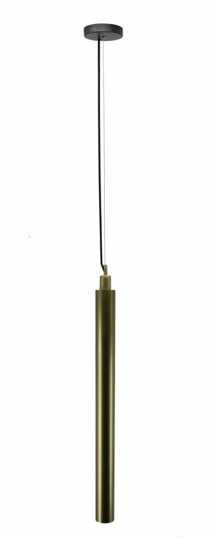 Homeroots 3" X 3" X 39" Brass Galvanized Iron Pendant Lamp 373056