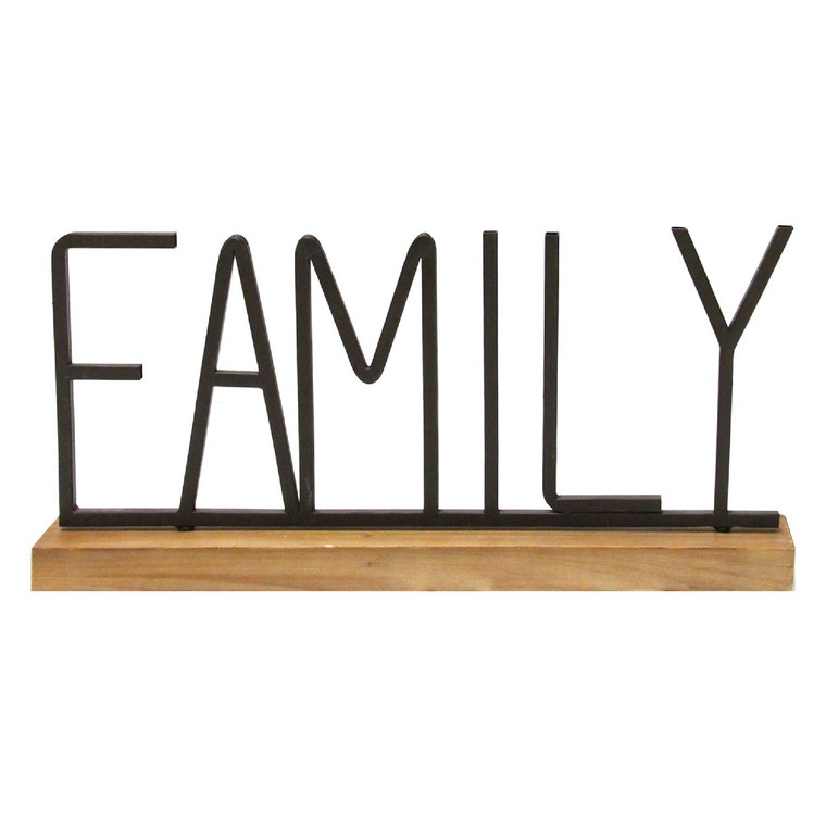 Homeroots "Family" Metal & Wood Tabletop 373157