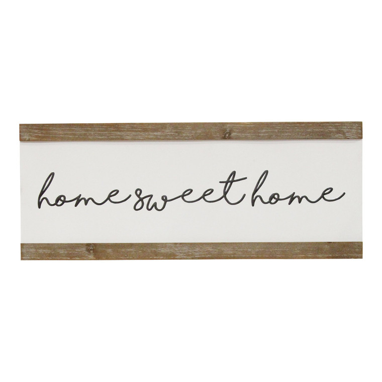 Homeroots Scripted "Home Sweet Home" Metal & Wood Wall Decor 373213