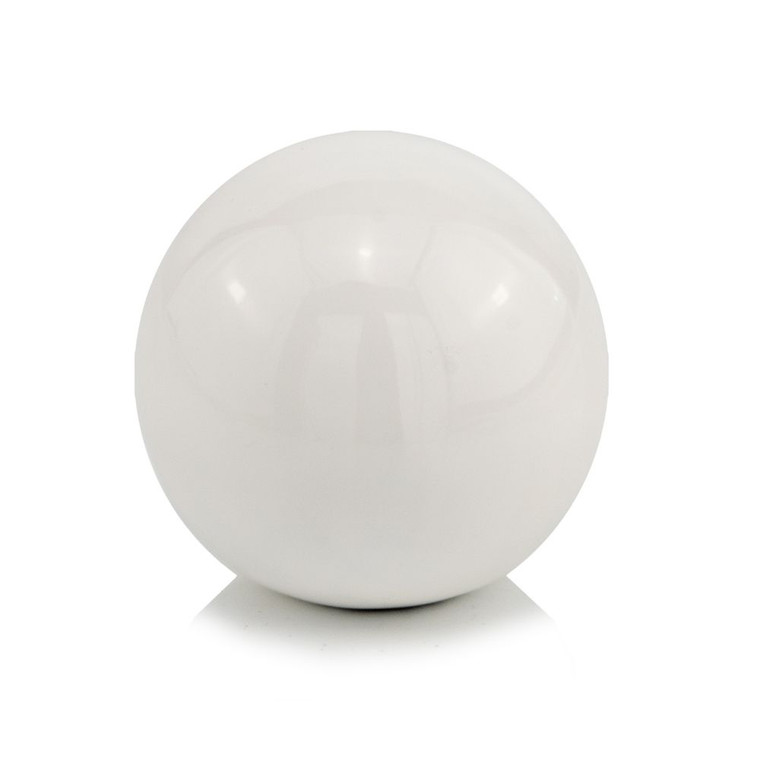 Homeroots 4" X 4" X 4" White Aluminum Sphere 373766