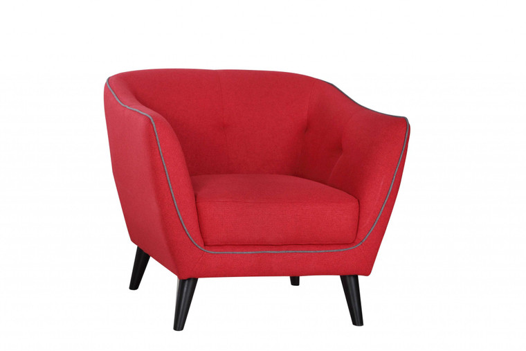 Homeroots 35" X 34" X 31" Red Polyester Chair 373969